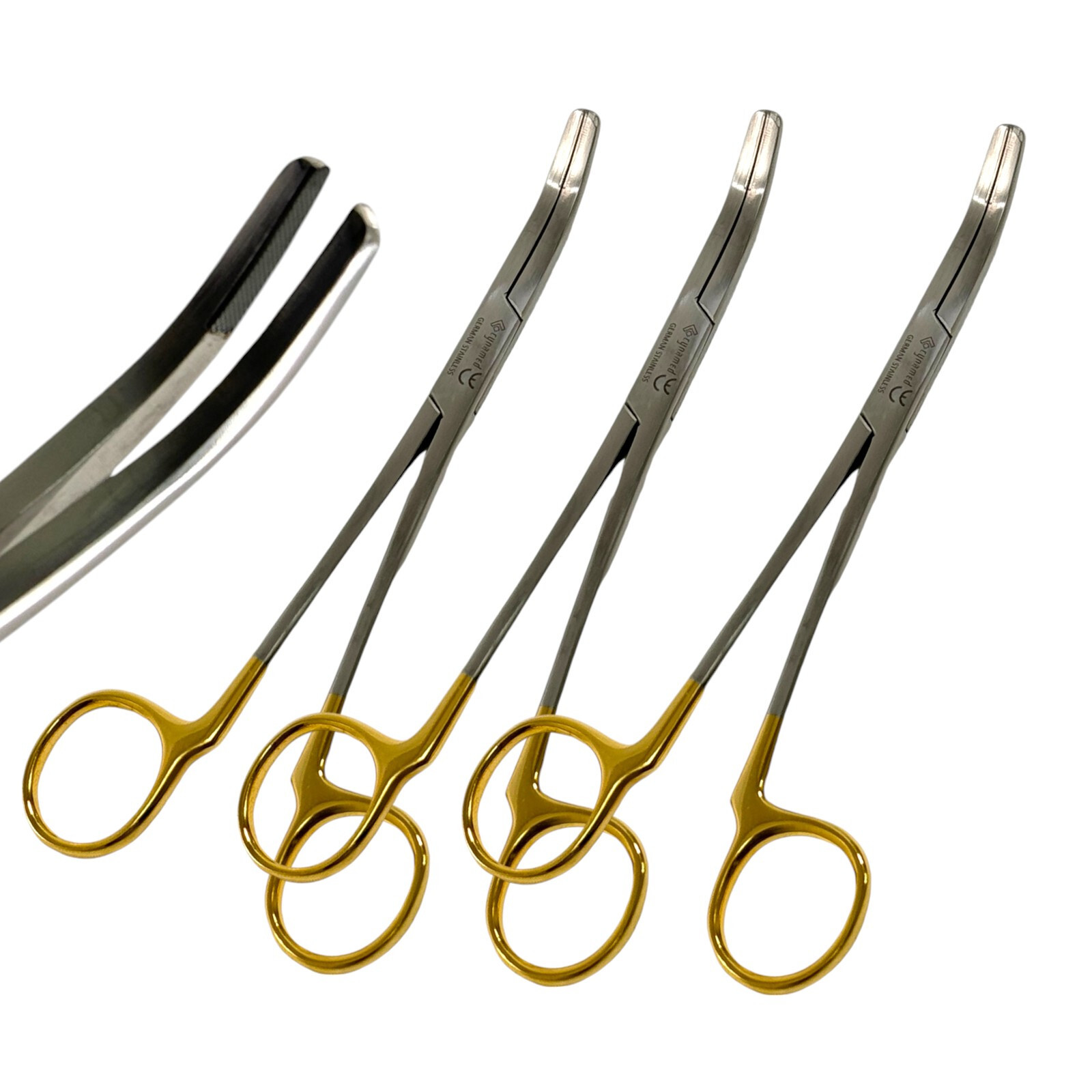Wynman Dental Crown Remover Forceps, Curved Tip, Gold Handle – 7″ (3 Pack)