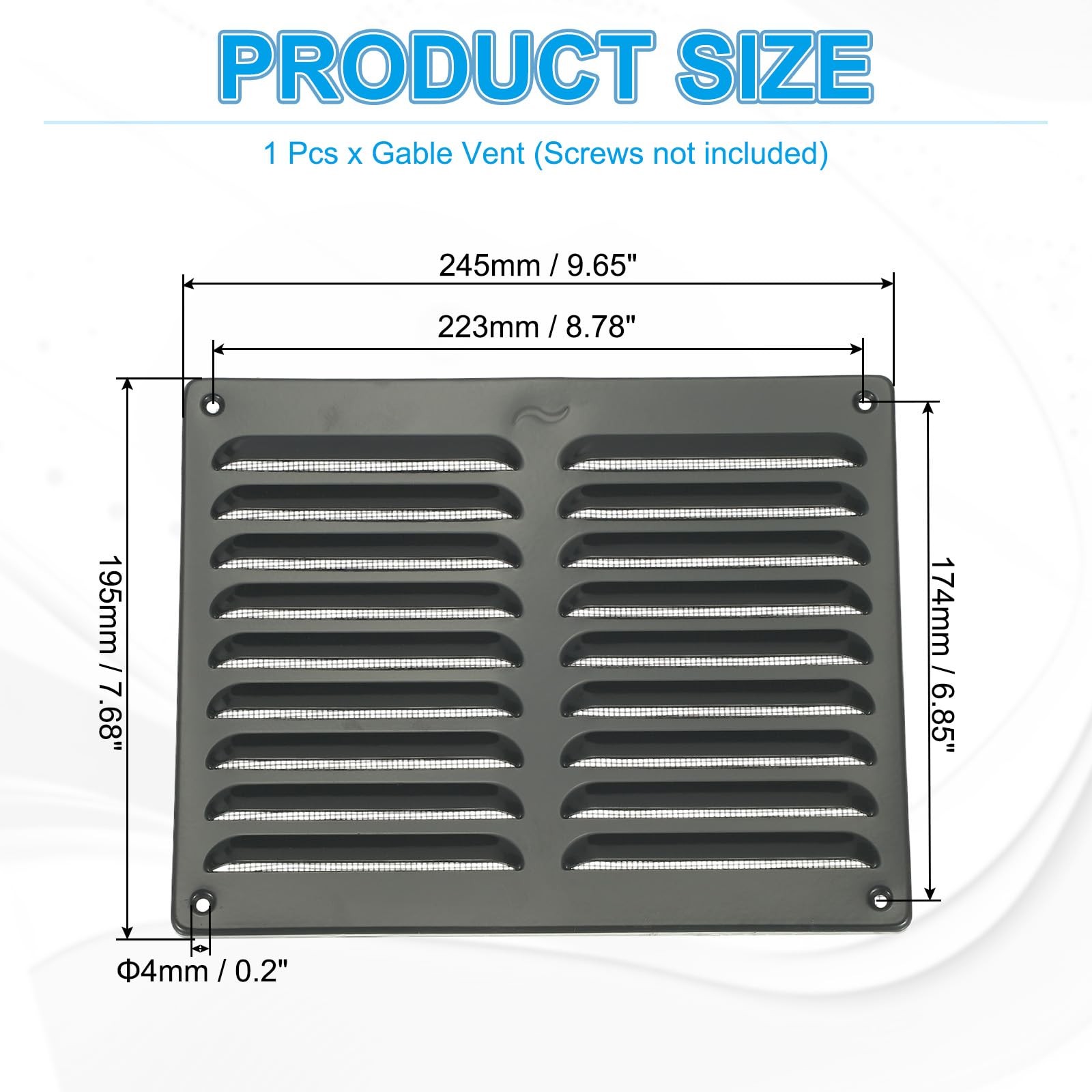 PATIKIL 10×8 Inch Aluminum Vent Cover, Screen Air Grille Inch, Gray