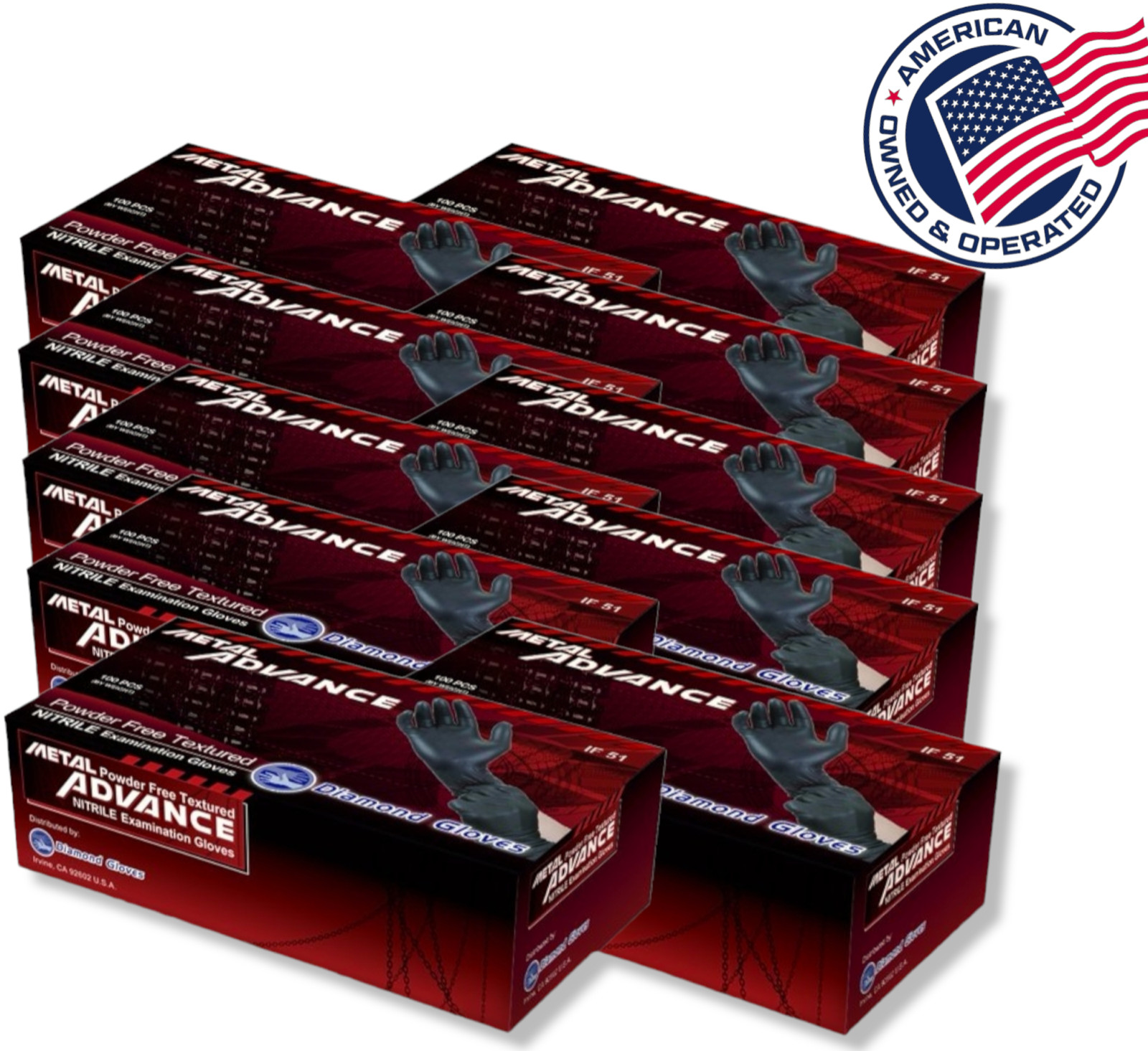BLACK NITRILE GLOVES, CASE OF 1000, 5 MIL THICK, POWDER-FREE, (S,M,L,XL)