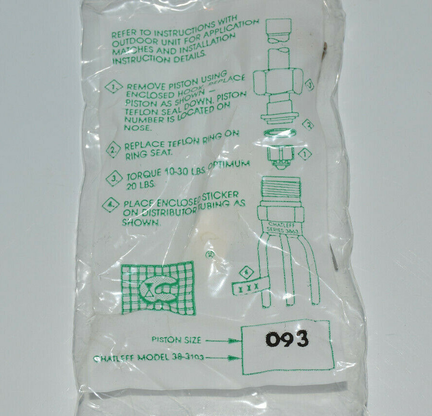 Armstrong Lennox Danfoss HVAC Piston Orifice Kit .093 Orfice Chatleff 38-3103093