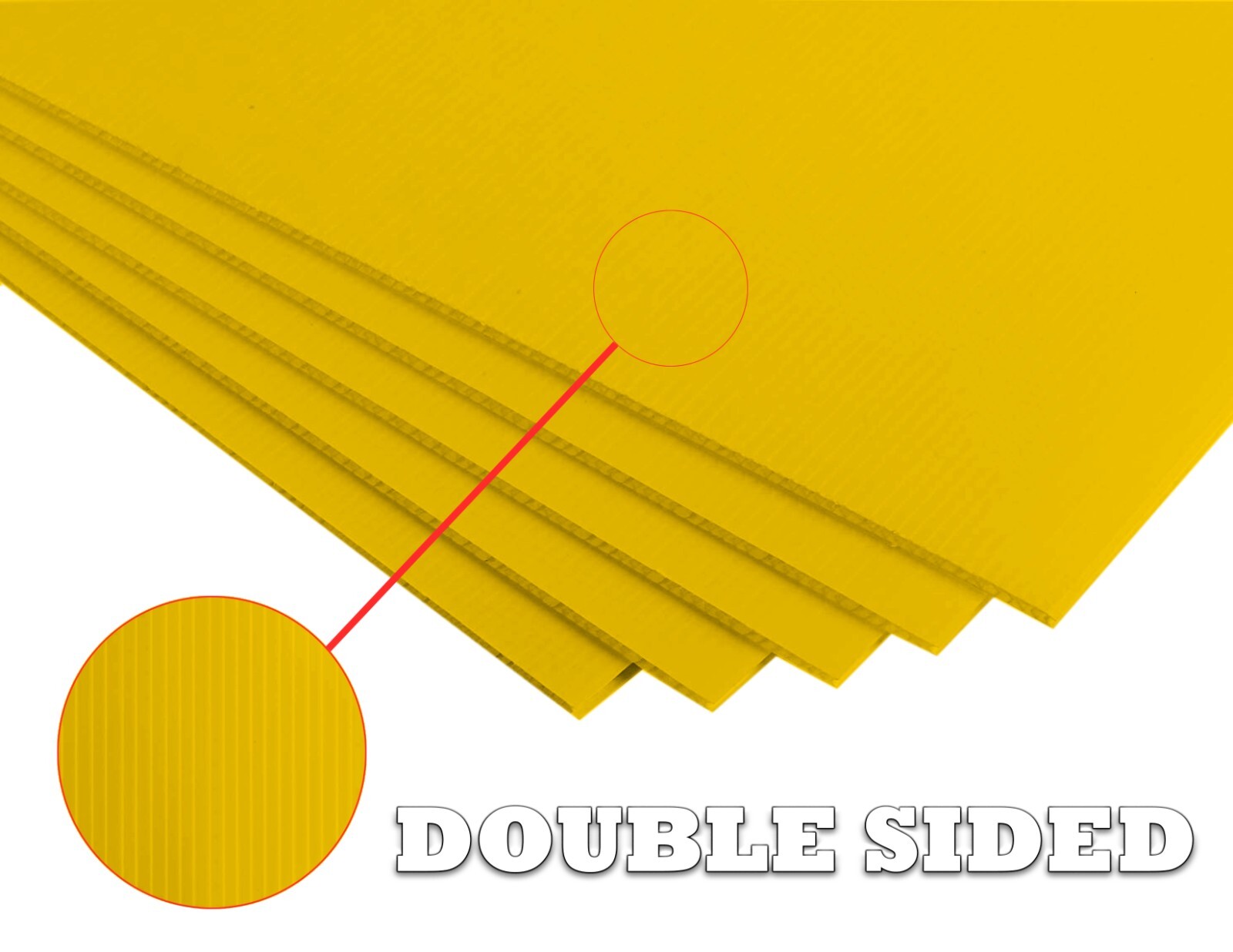 4mm Corrugated Yellow Plastic Sheets 18×24 24×36 24×48 36×36 Coroplast Sign SALE