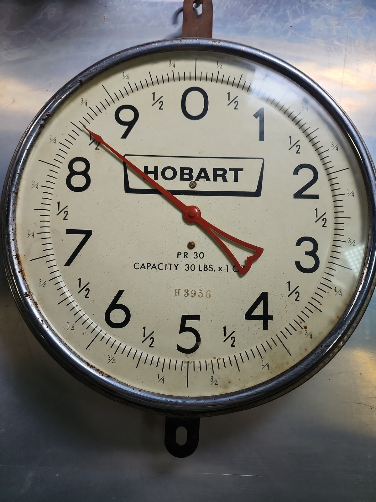 Hobart PR30 Hanging Dial Scale Two Faced Produce scale 30Lb x 1 oz Rustic