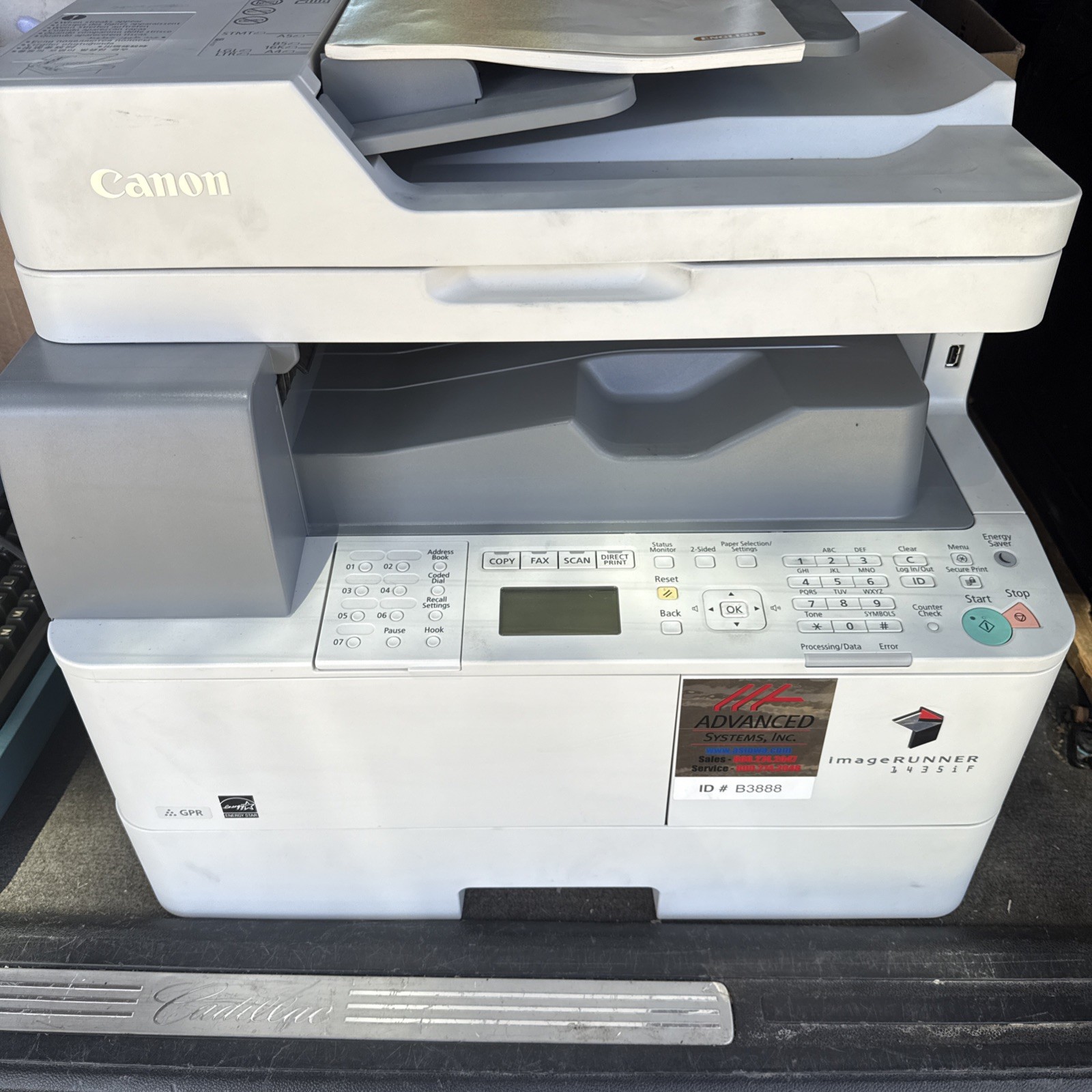 Canon imageRUNNER 1435iF Black and White MFP Works well.