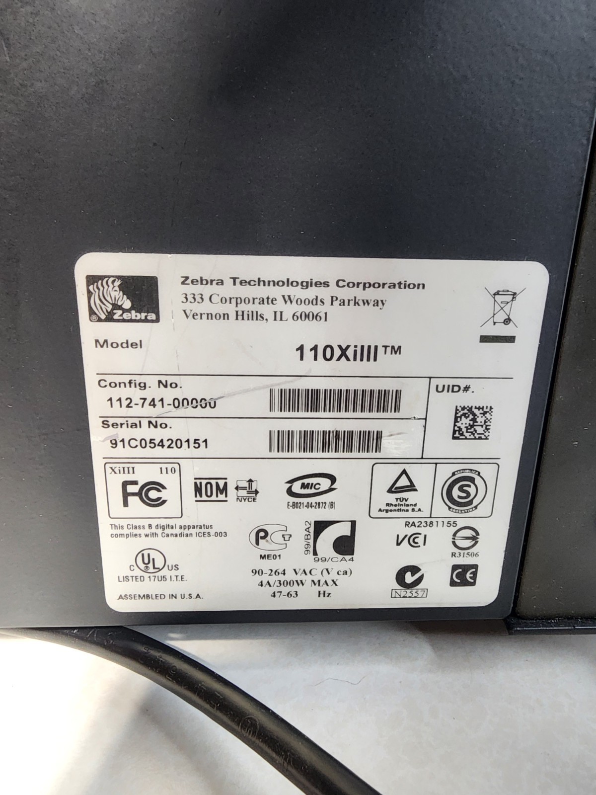 Zebra 110XiIII Plus Heavy Duty 600dpi Network USB Thermal Label Printer + Extras