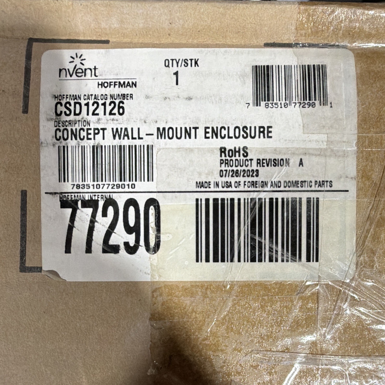 nVent HOFFMAN CSD12126 Wall-Mount Metal Enclosure Grey Coated IP66 12x8x6 #203/1