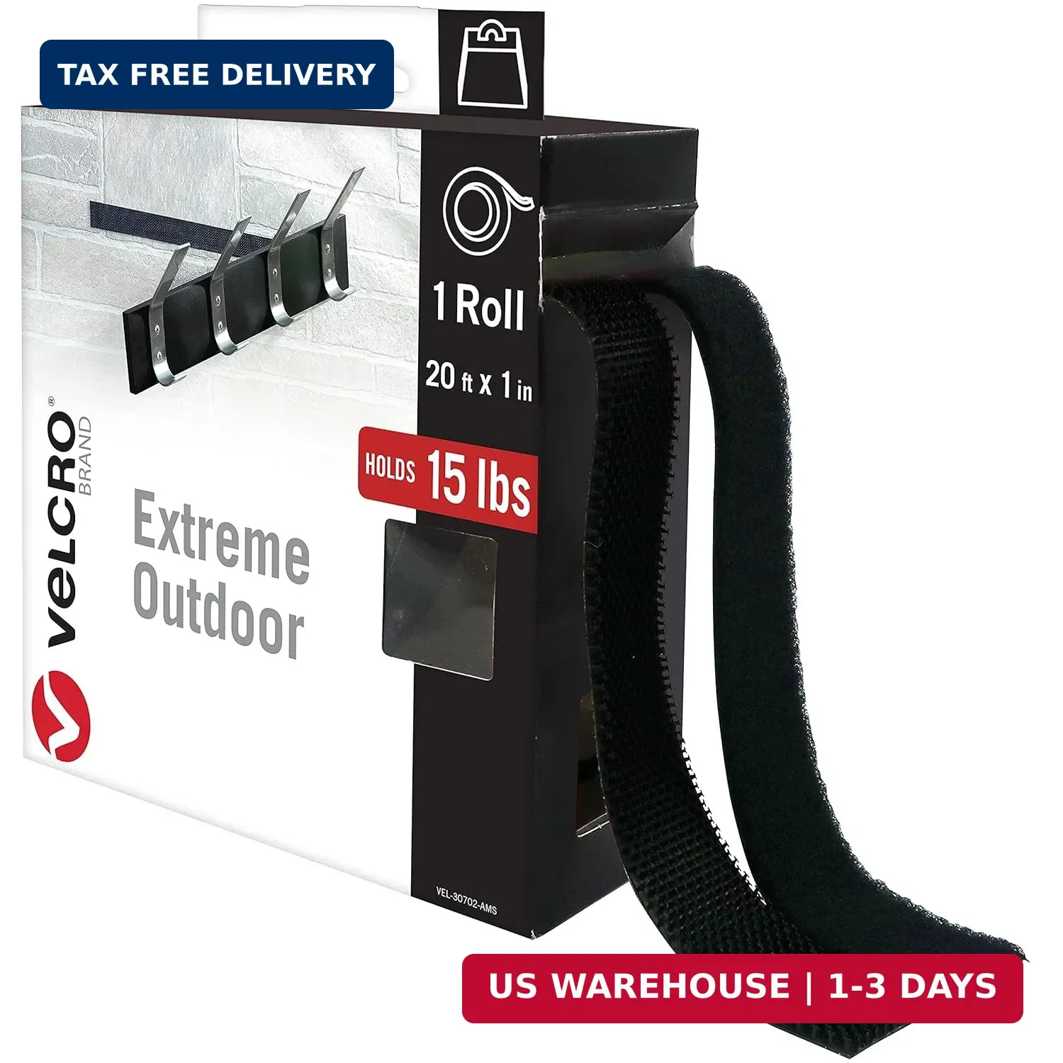 VELCRO Brand Extreme Outdoor Mounting Tape | 20Ft x 1 In, Holds 15 lbs | Strong