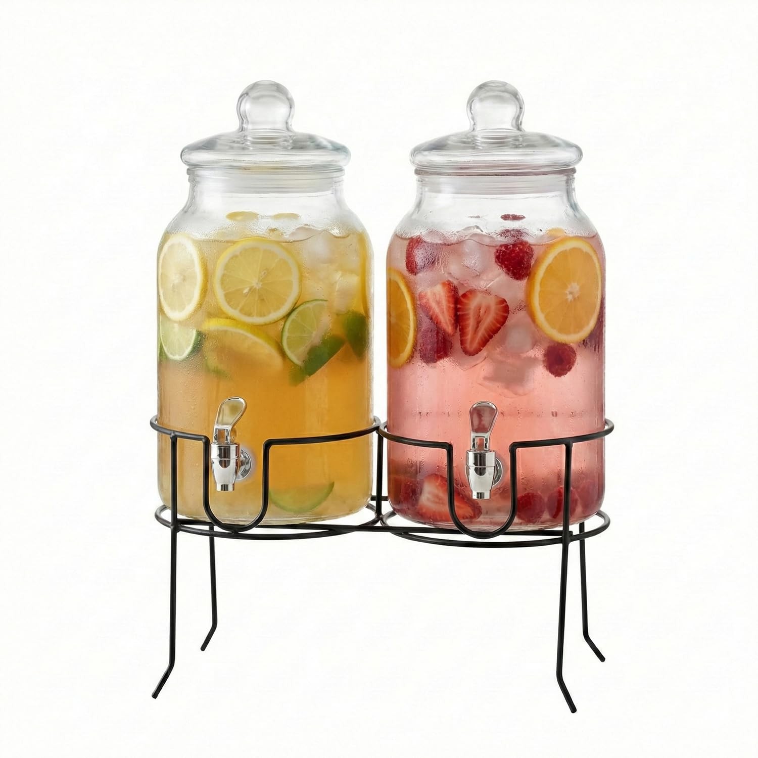Style Setter Rustic Home Beverage Dispenser Set Of 2 Cold Drink Dispenser W/