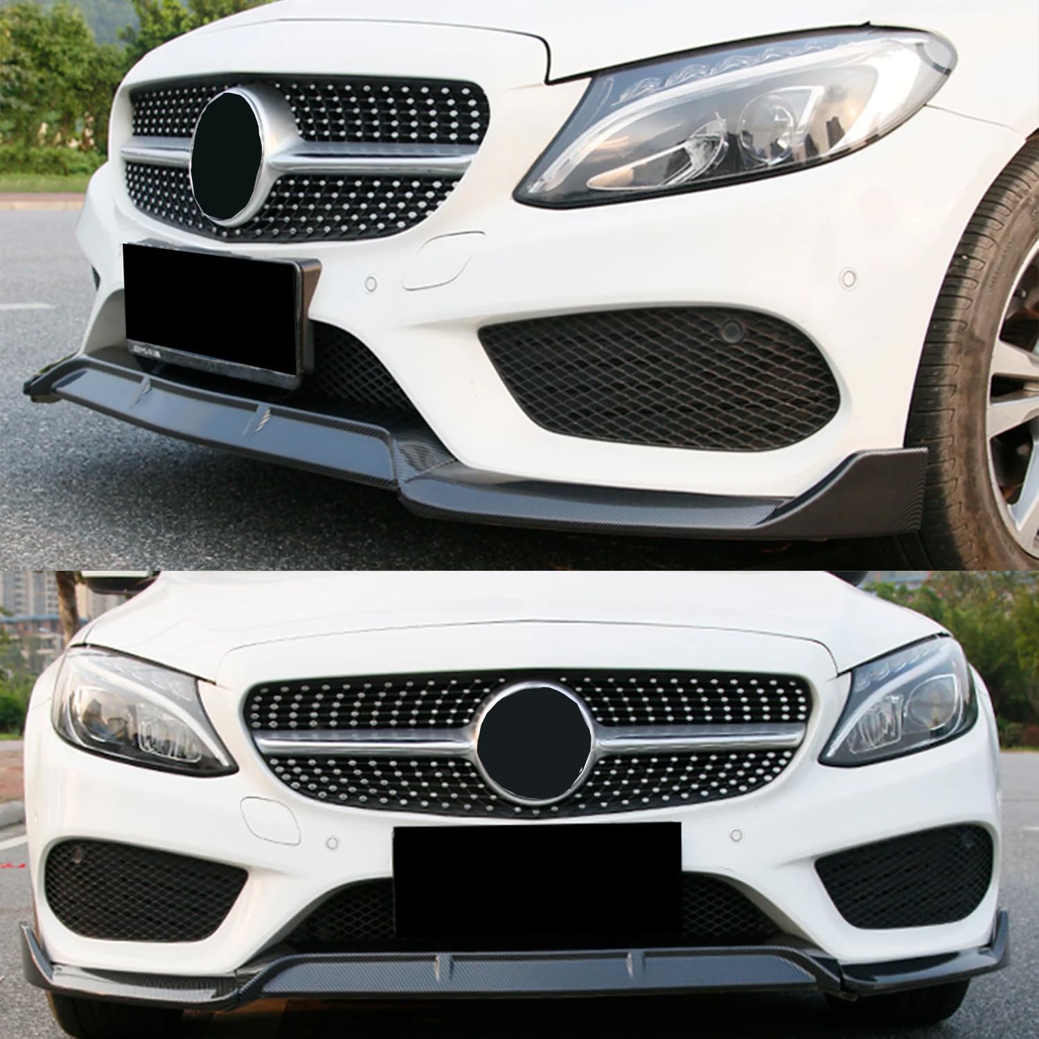 BriSunshine Carbon Fiber Front Lip Compatible with 2015-2018 C Class W205 C300