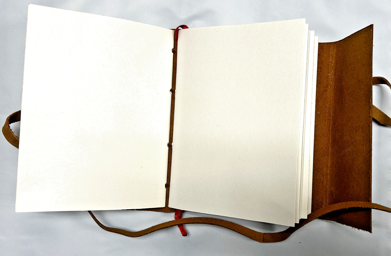 Handmade Genuine Leather Bound Journal Notebook Howling Wolf Matt Paper 110-Page