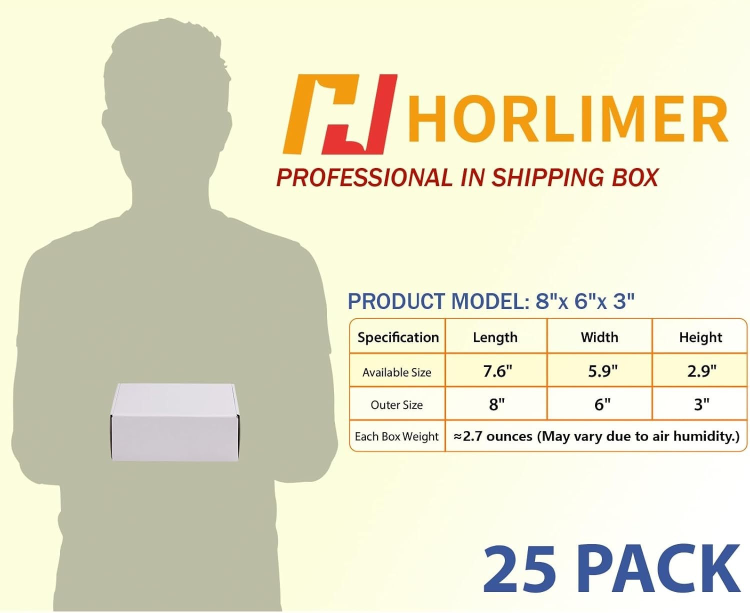 Set of 25 White 8x6x3 Inches Corrugated Shipping Boxes – Eco-Friendly Solution