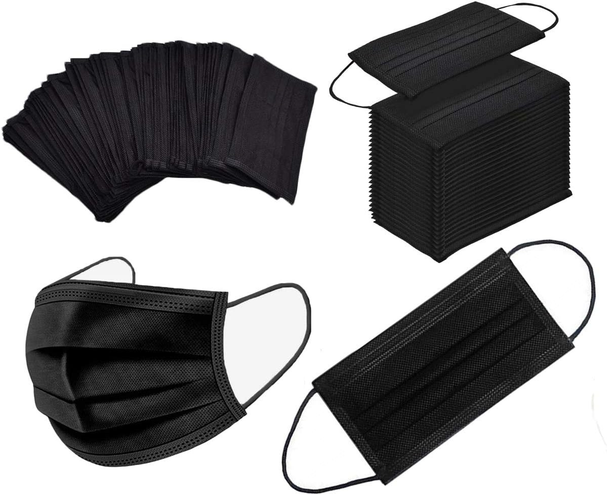 100Pcs Mascarillas Desechables Negras Cubierta De Mascarilla De Seguridad De…