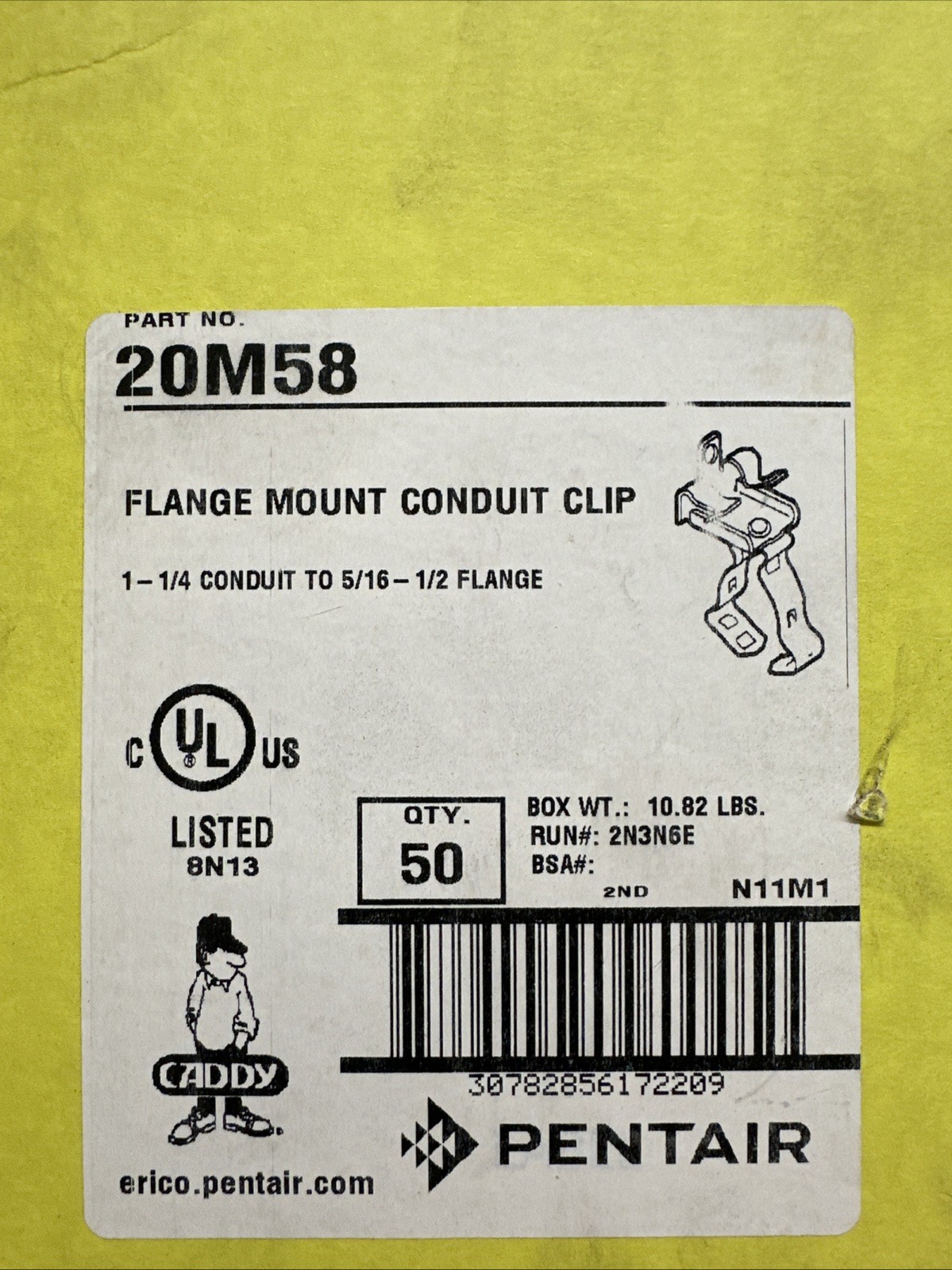🔴(QTY 50) Erico Caddy 20M58 Flange Mount Conduit Clip‼️