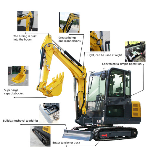 3.5 Ton Kubota 25HP Diesel Mini Excavator Side Swing Boom + Any 2 Attachments