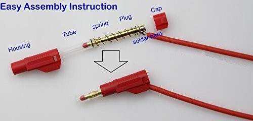 10sets Retractable Sheath 4mm Banana Plug Connectors Stackable Wire Solder Multi
