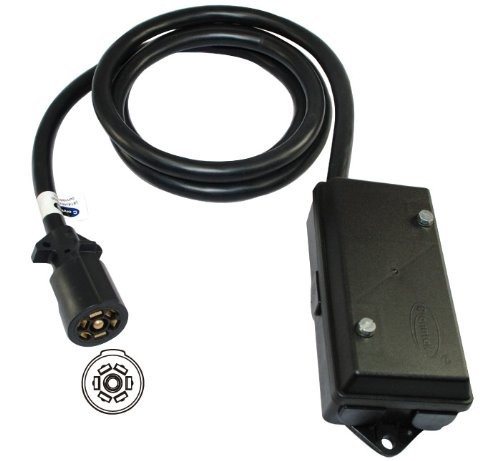 Conntek 7 Way Plug Inline Trailer Cord with 7 Gang Junction Box 6-Feet