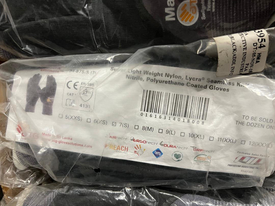 MaxiFlex Ultimate Micro Foam Nitrile Grip Coated WORK GLOVES 12 PAIR 34-875/S(7)