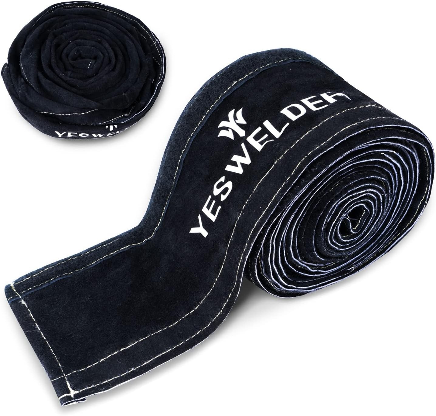TIG Welding Torch Cable Cover Flame Resistant Leather Black Cover 7.6M (25FT)