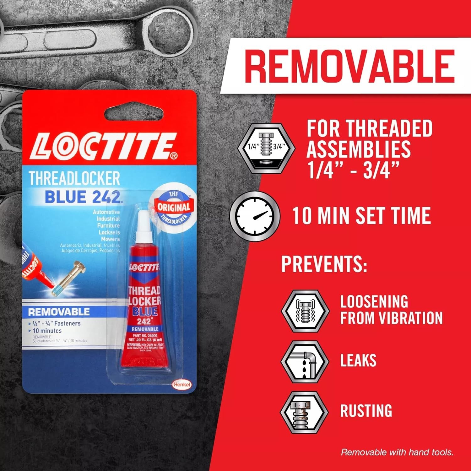 Loctite Threadlocker Blue – 242 6 ml, 1 Pack