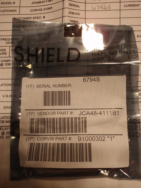 NEW RF Amplifier 4-8.6GHz 34dB Gain c-band JCA48-4111B1 Test data