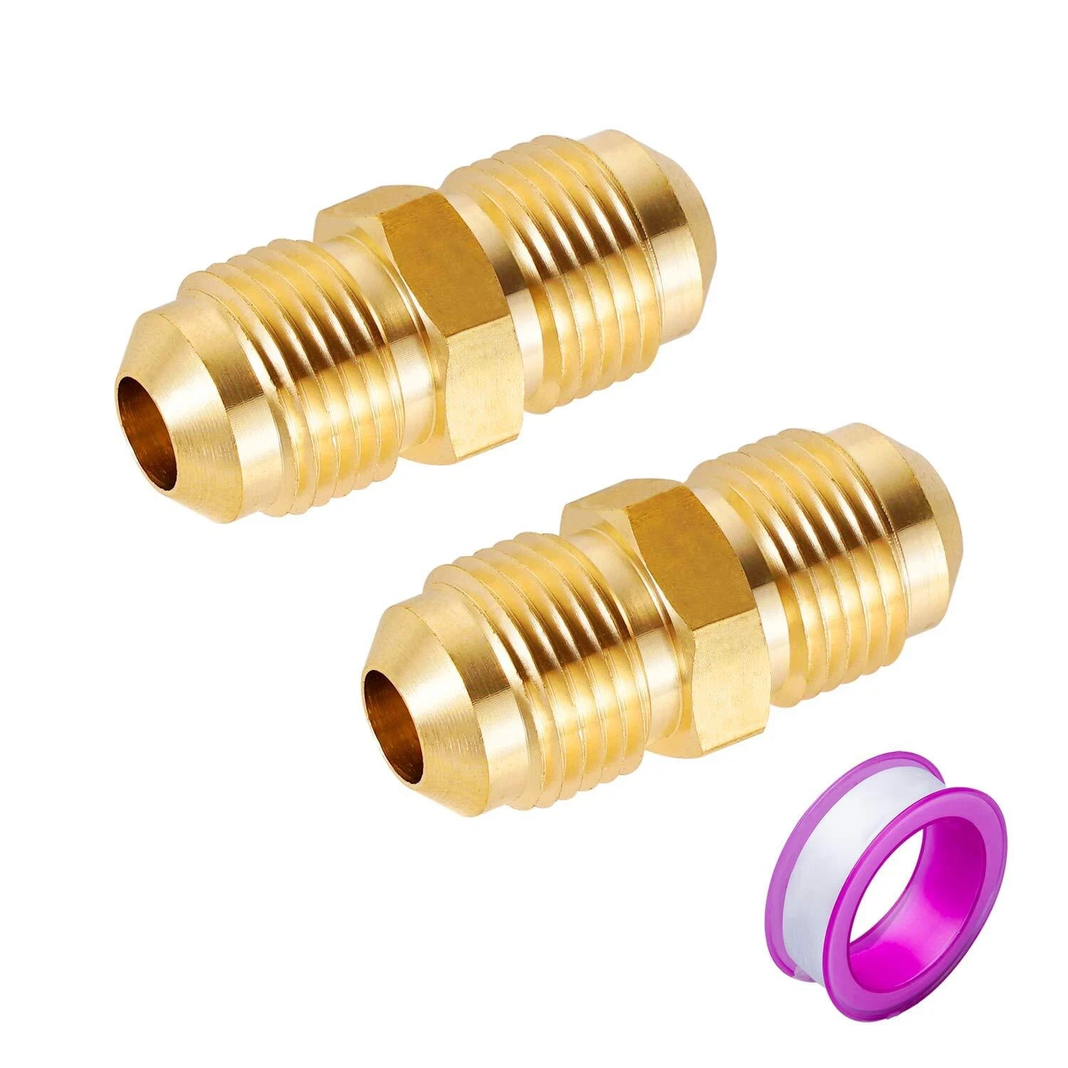 3/8 Inch Male Flare x 3/8 Inch Male Flare Connector Gas Adapter Union BrassTu…