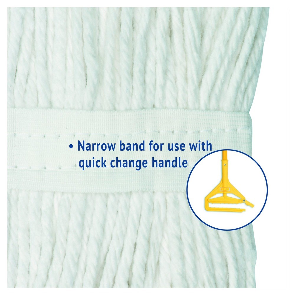 Boardwalk 224CCT 24 oz. Cotton Premium Cut-End Wet Mop Heads – White (12/Ct) New