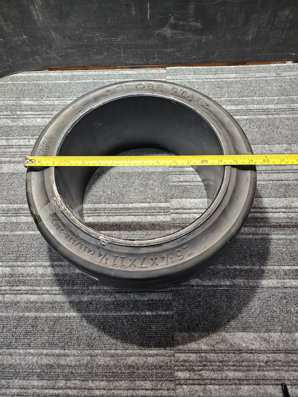 Globe Star Fork Lift Tire 16-1/4x7x11-1/4 Smooth Press On 413/178-286 A250614206