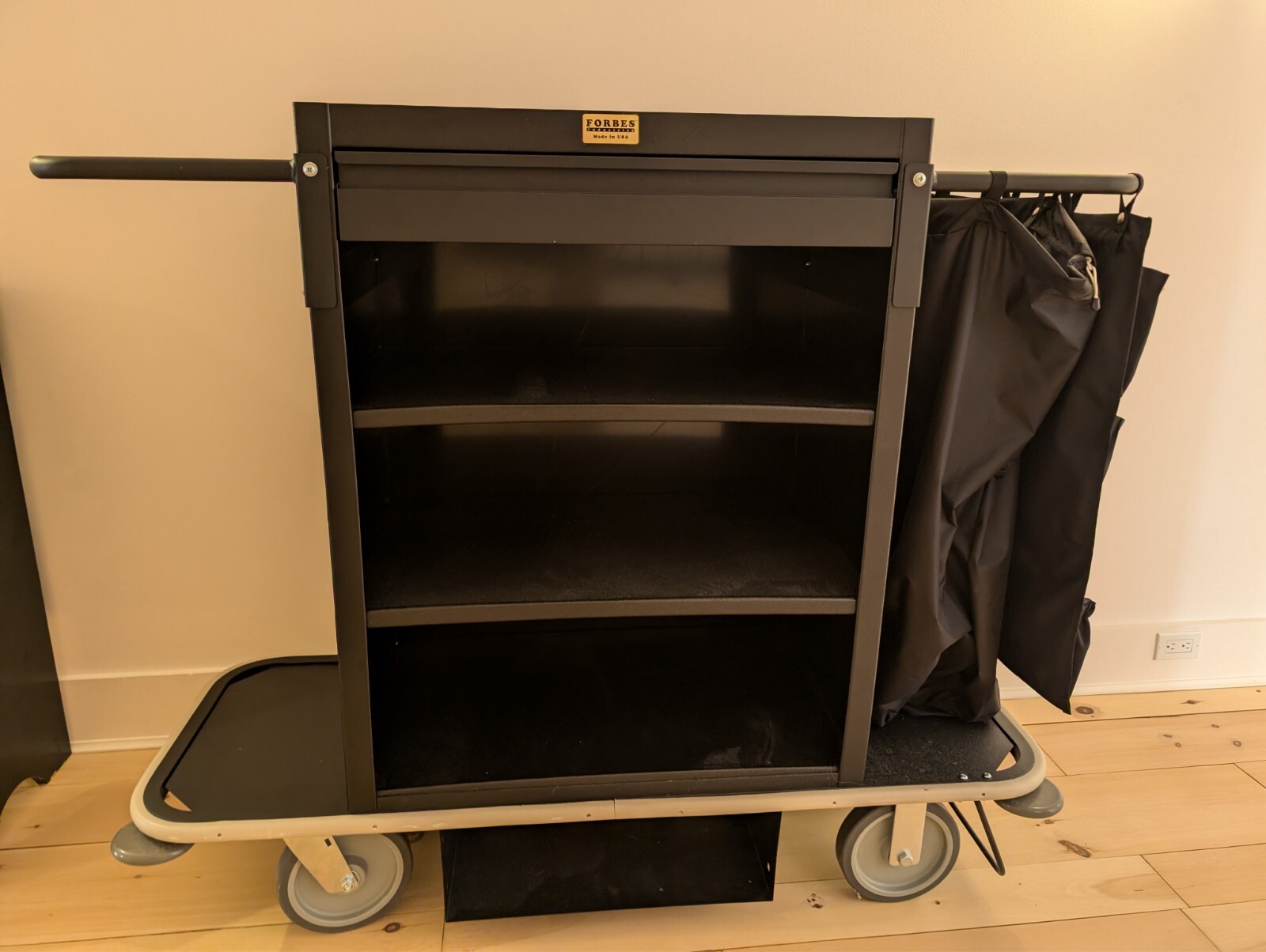 Forbes All Black Housekeeping Cart Model 2200-38