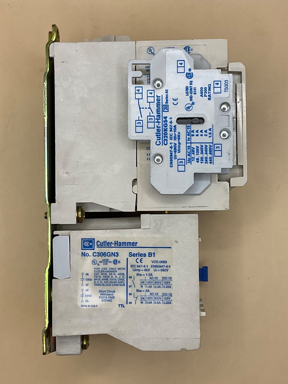 Cutler-Hammer AN16DNO Contactor Nema 1 with H2010B Overload and Relay