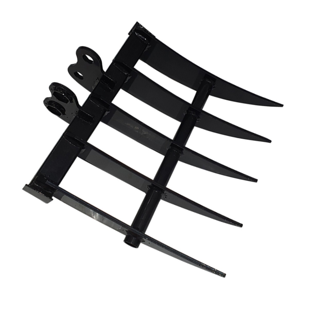 Agrotk 20in Excavator Rake 5 Teeth Attachment Fit for 0.8-1.8 Mini Diggers Black