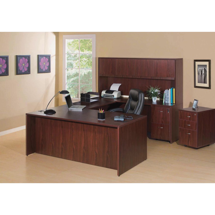 Lorell LLR69391 Essentials Bridge 42″W x 24″D Mahogany