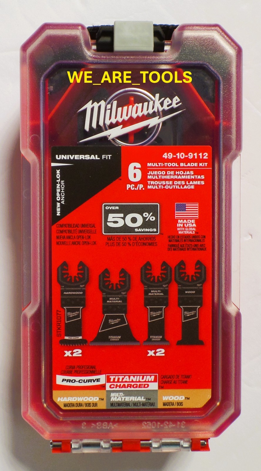 NEW Milwaukee OPEN-LOK 49-10-9112 6pc Multi-Tool Blade Kit with Storage Case