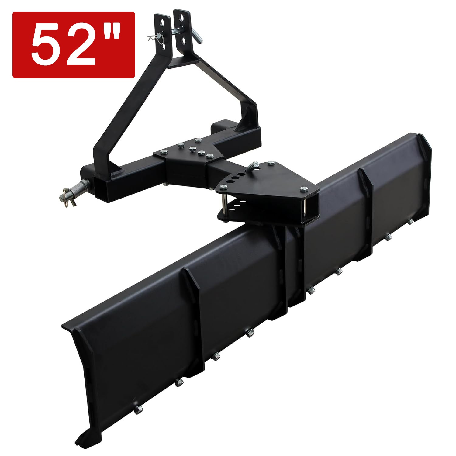 3 Point Rear Grading Blade Steel Scraper 52″ Width for CAT 0 & CAT 1 Tractor