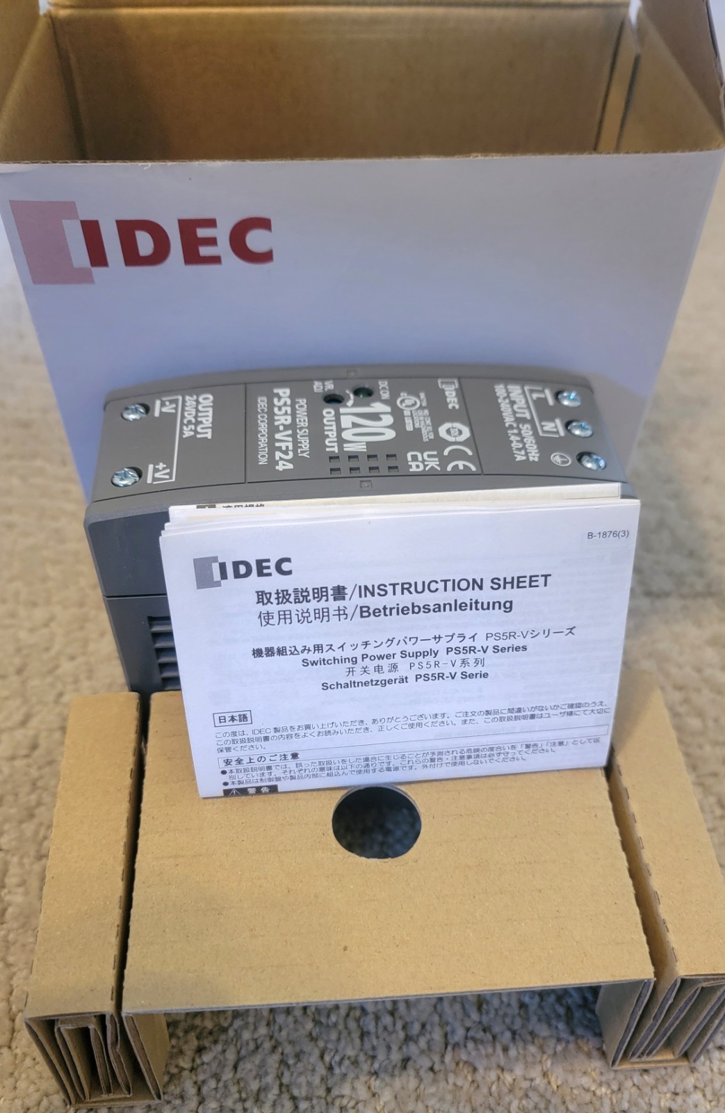 IDEC PS5R-VF24 / PS5RVF24 POWER SUPPLY 120W 24VDC ELECTRICAL EQUIPMENT-NEW-