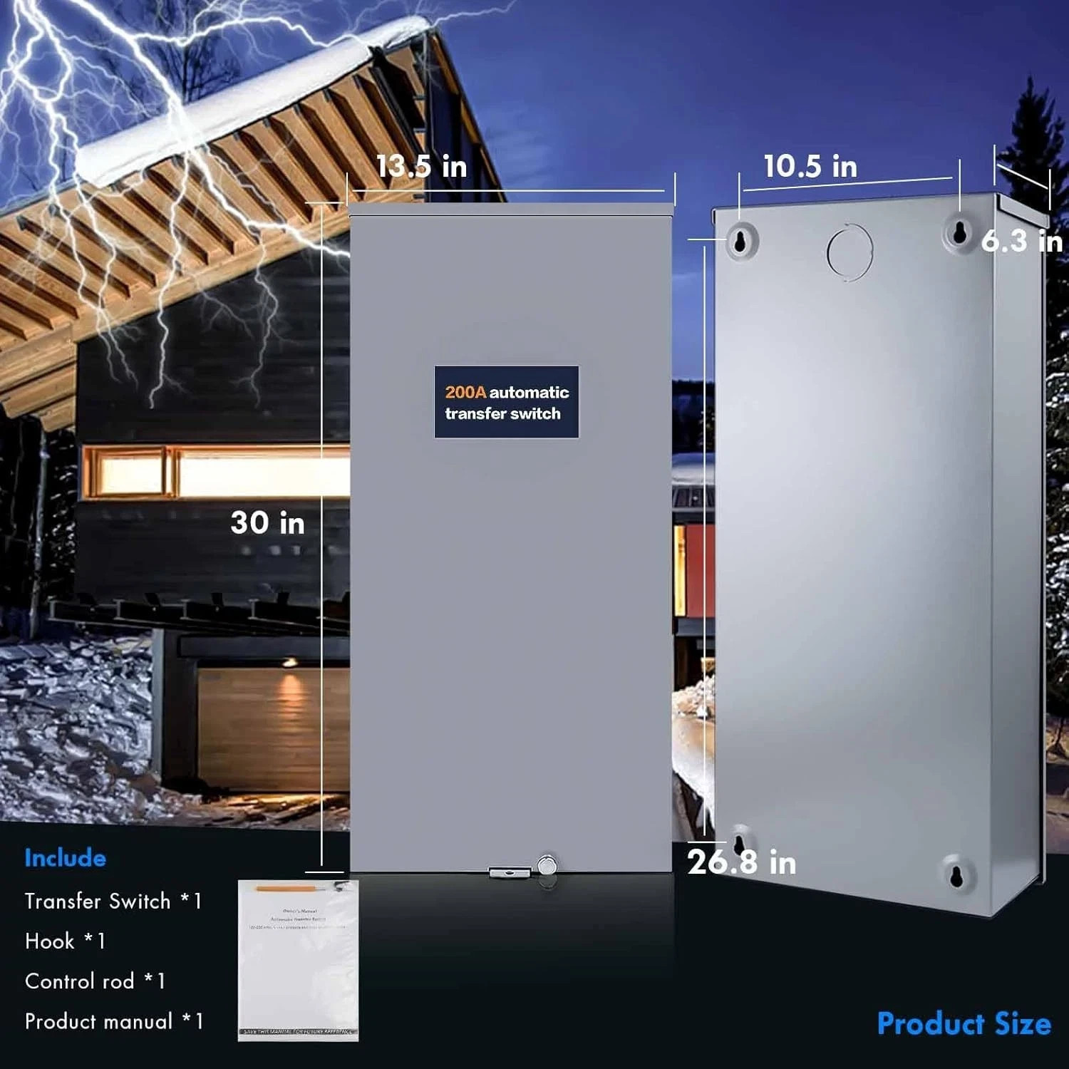 200 Amp Single-Phase Automatic Transfer Switch For Generac RXSW200A3 120/240V
