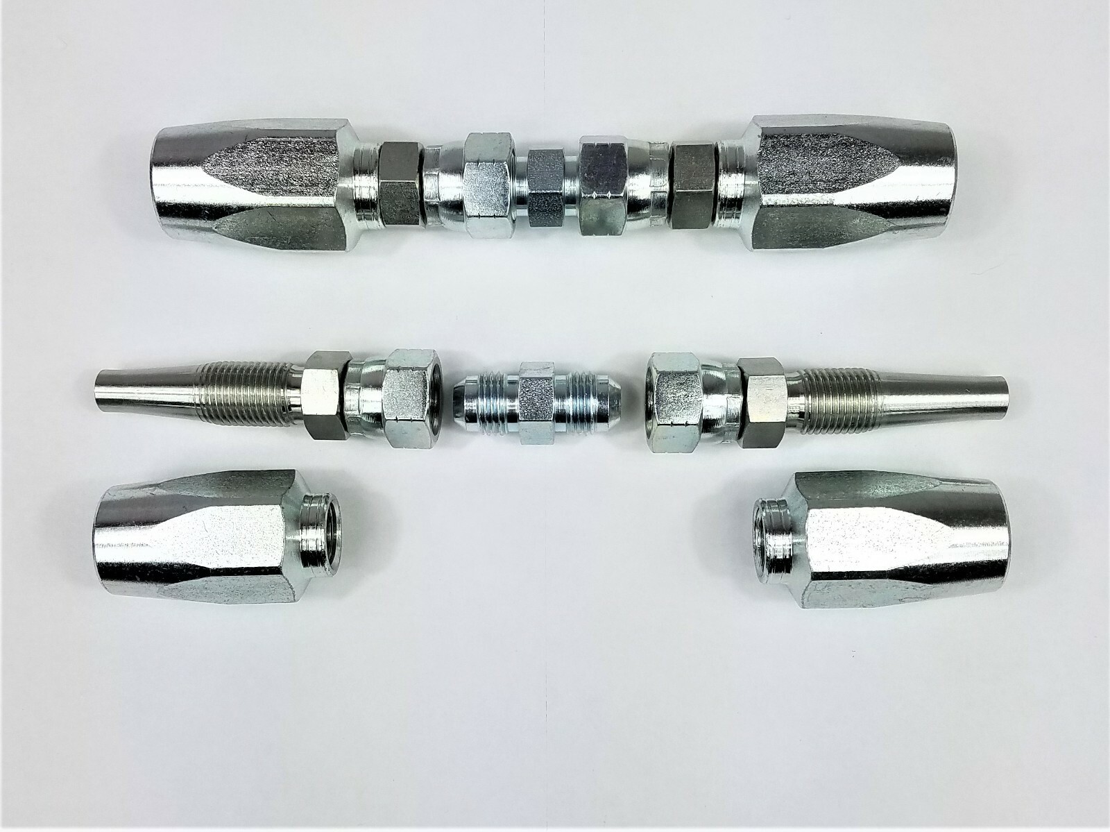 2 Hydraulic Hose Repair Kits – 3/8 ID 2-Wire Hose Reusable Field Repair Fitting