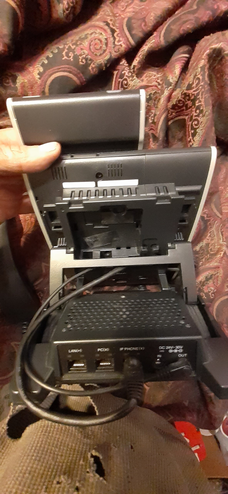 Office Phone, NEC, ILV(XD)Z-Y(BK) W/ Base, LO(GBA) Z, GBA-L Unit, Wires, PoE.