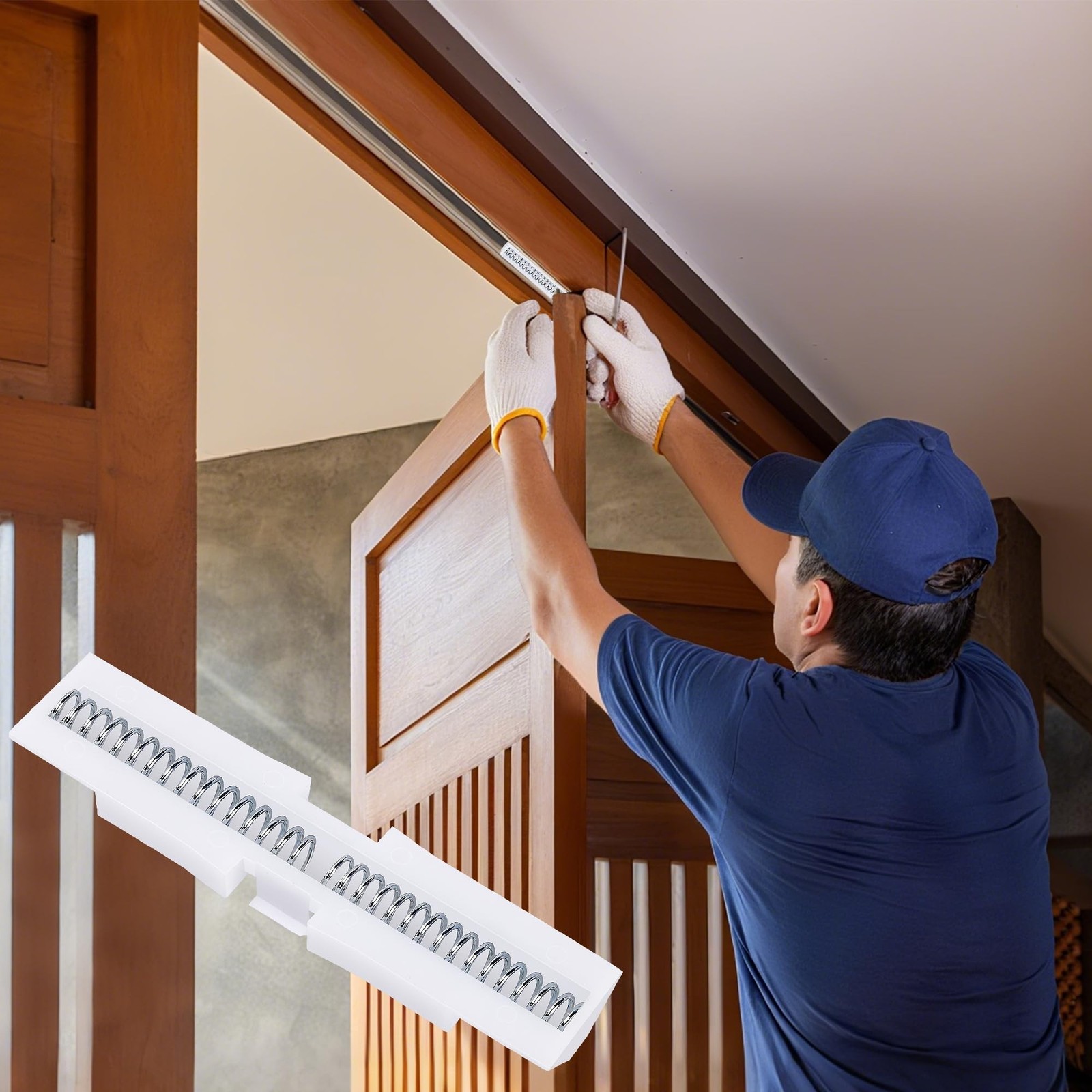 6 Pcs Bi-Fold Door Slide Guide,ABS Bifold Door Spring Slide Rail,White Bifold…