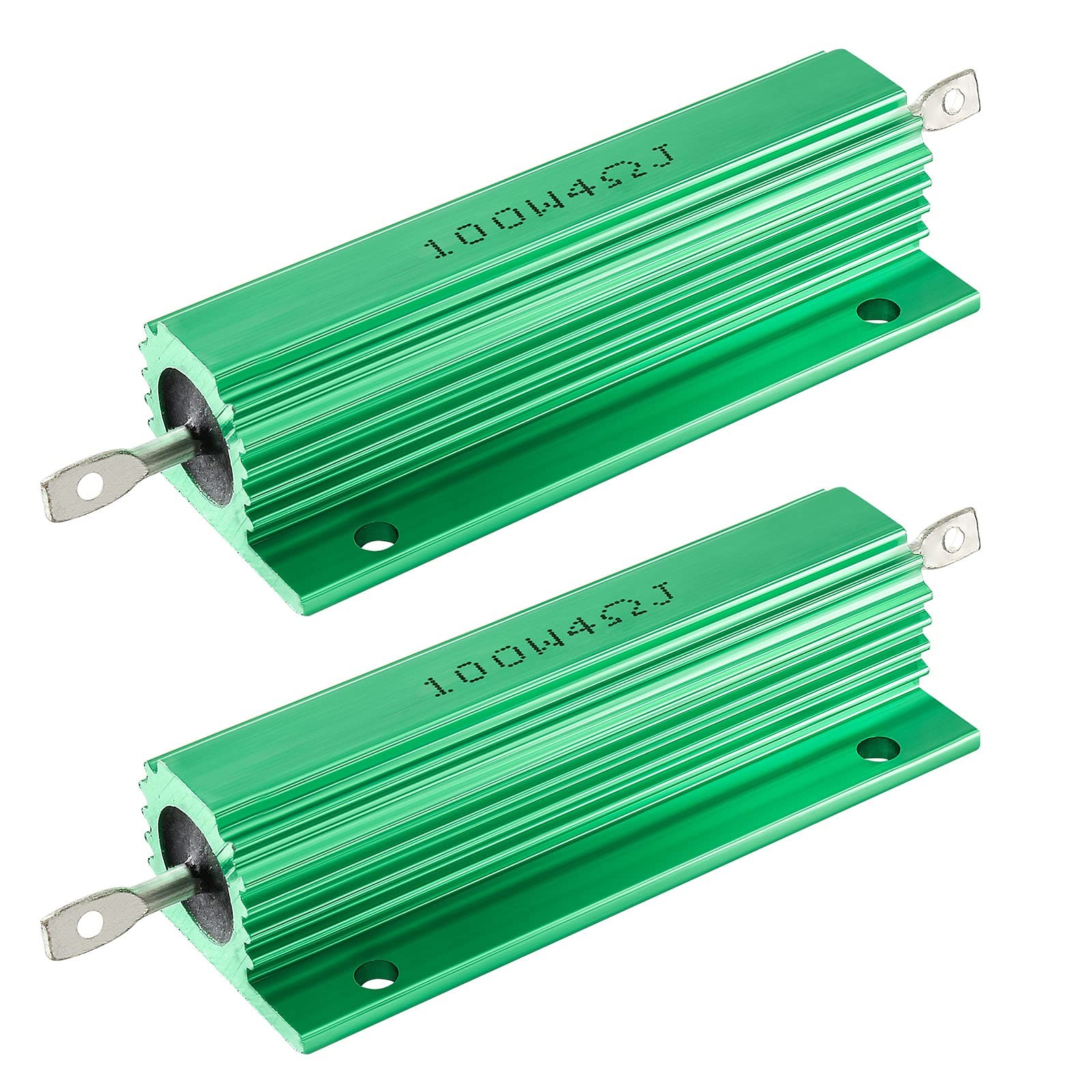 Bonsicoky 2Pcs 100W 4 Ohm Wirewound Resistors, Aluminum Housed 4