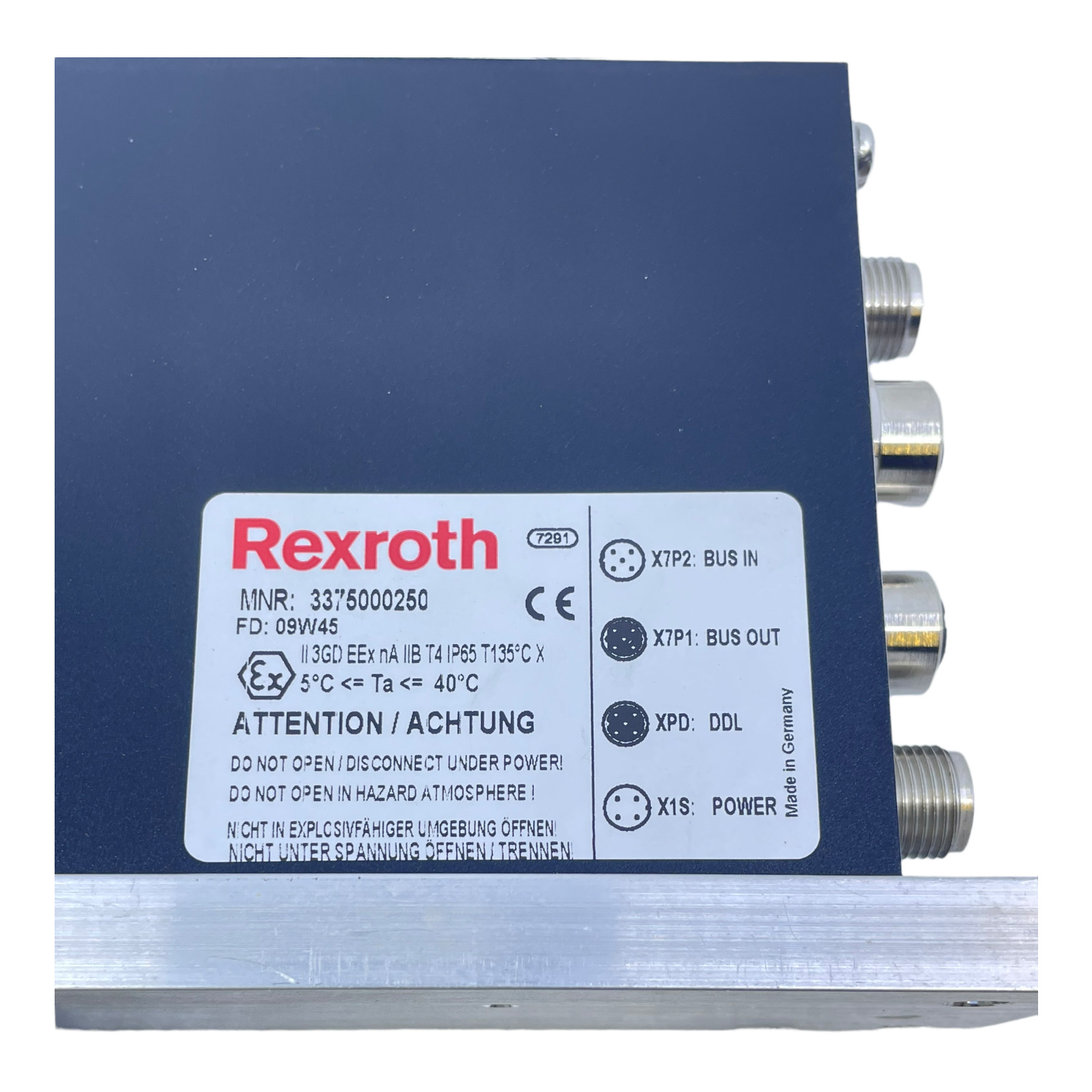 Rexroth 3375000250 Profibus Coupler IP65 5°C = Ta = 40°C 3GD EEX nA T135°C