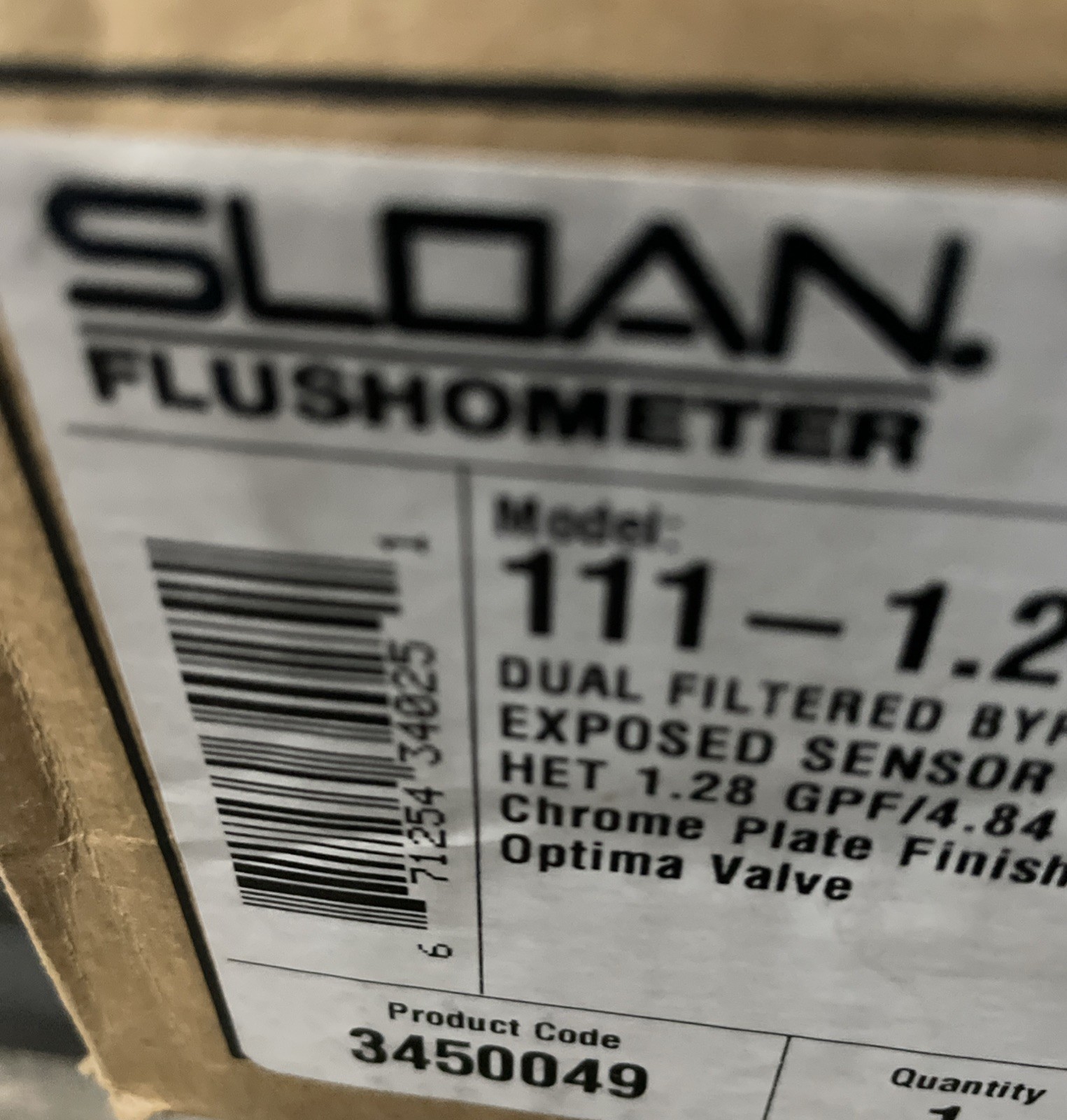 Sloan ROYAL 111-1.28 ES-S Low Consumption (1.28 gpf) Exposed Flushometer Chrome