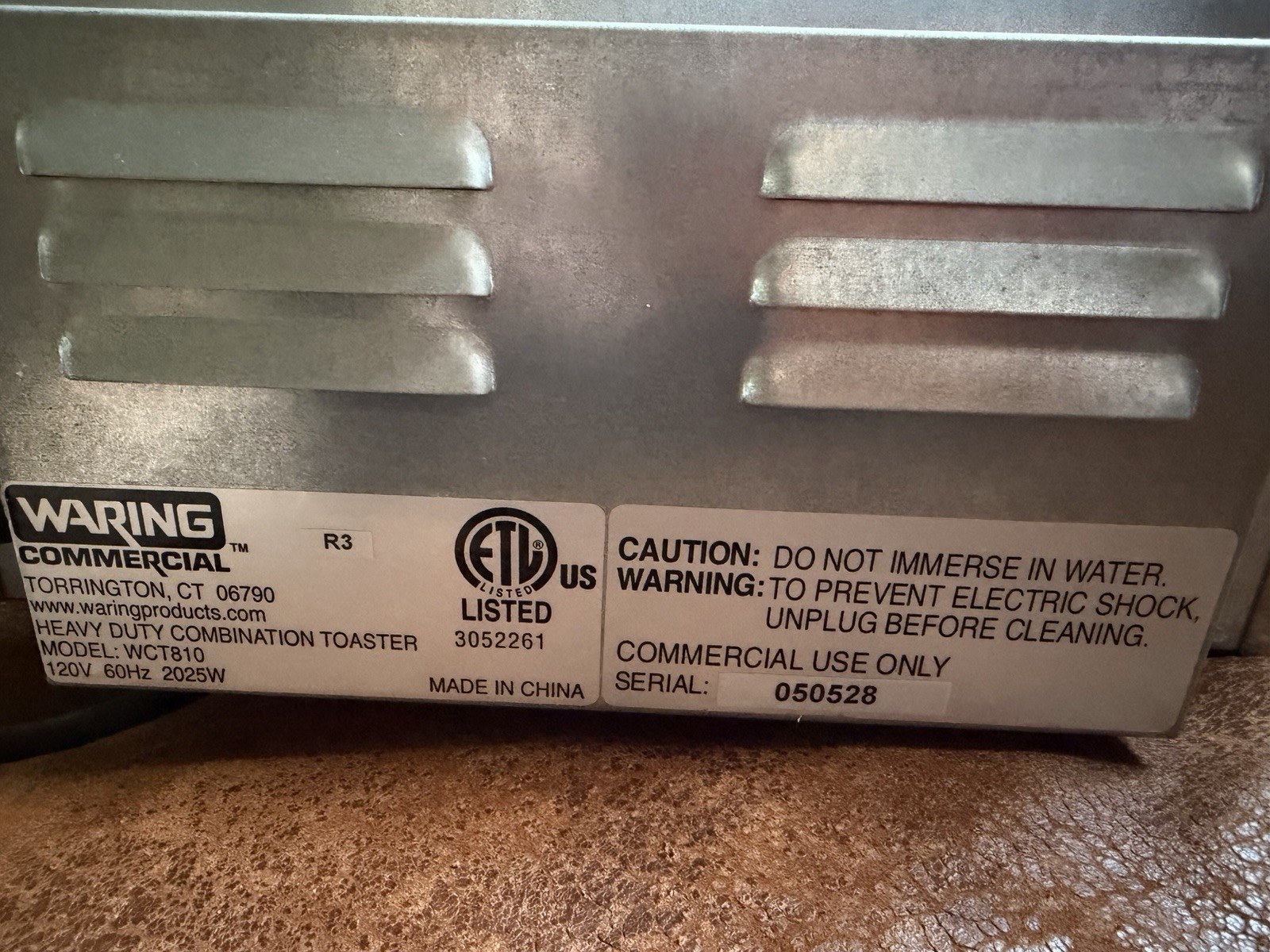 WARING Commercial Toaster Heavy Duty 4 Slot Combination Model WCT810