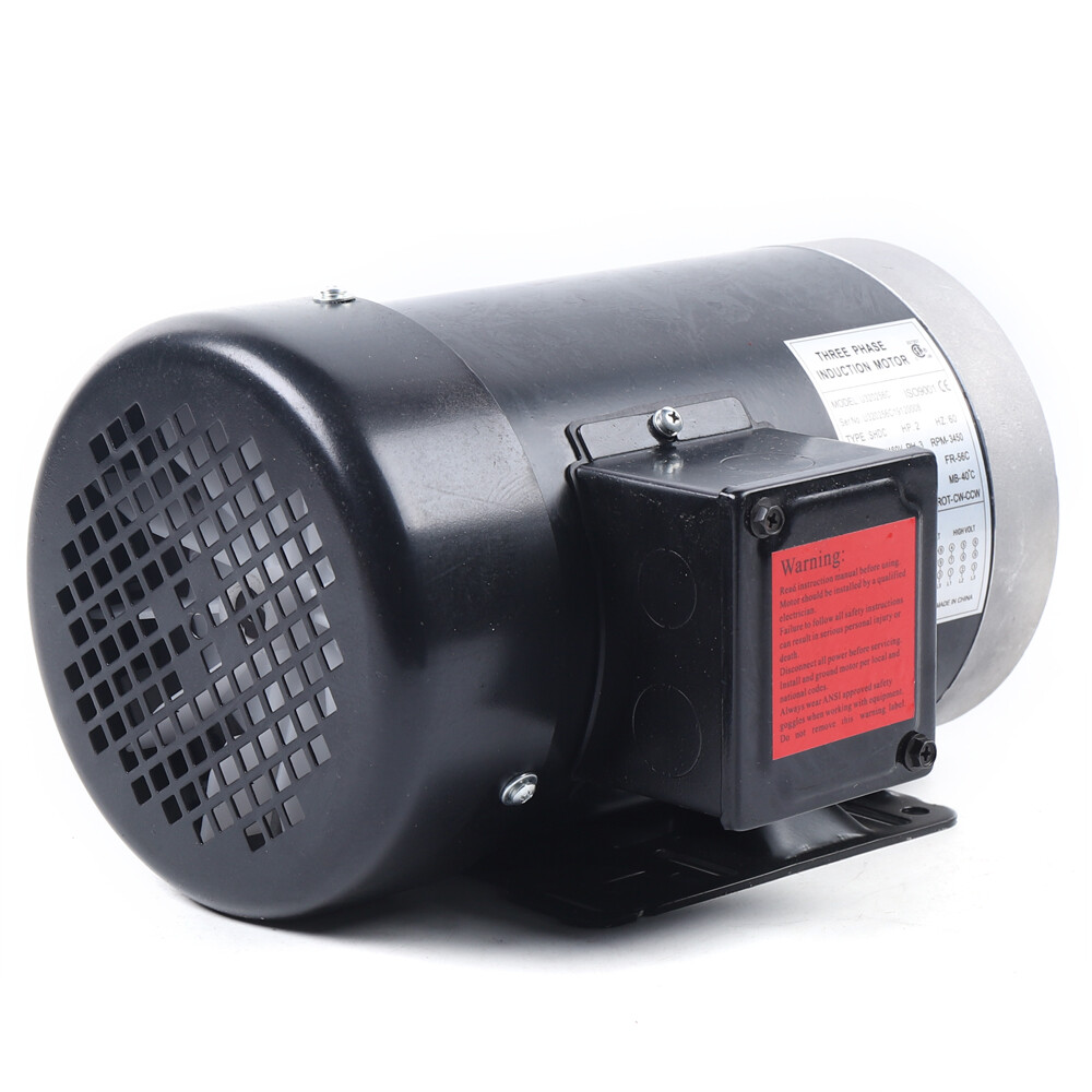 2HP 3 Phase Electric Motor 3450 RPM 56C Frame TEFC 208 230/460V Premium Efficien