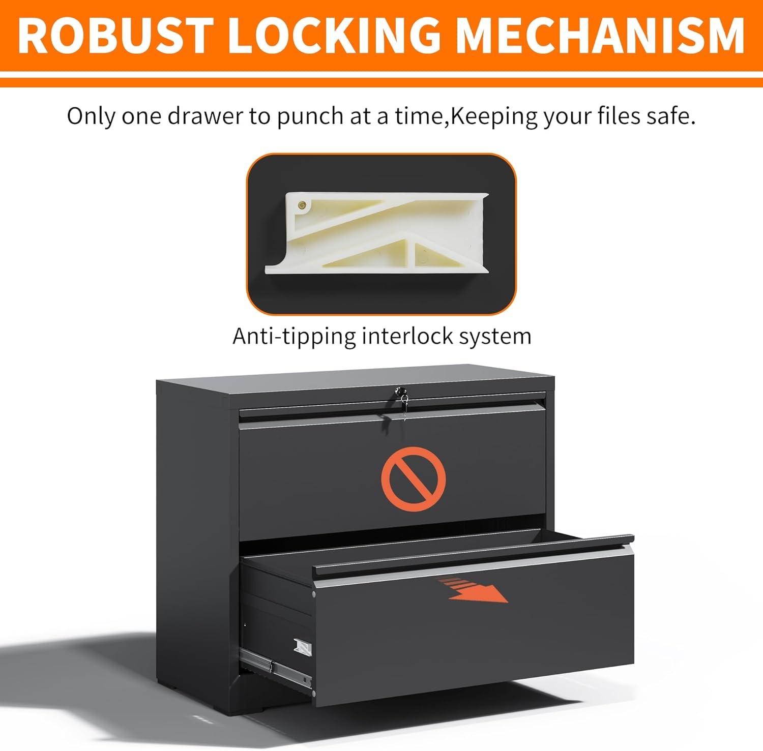 Assembly Required, Locking File Cabinet Drawer Heavy Duty Large Metal Filing