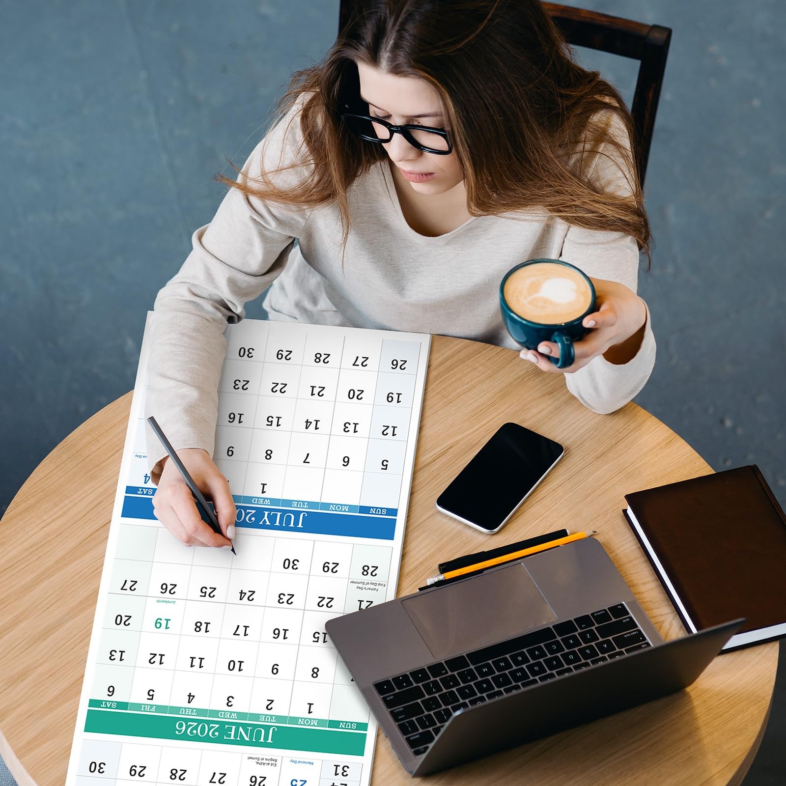 Wall Calendar 2026-2027 – 3 Month Vertical, April 2026 multicolored