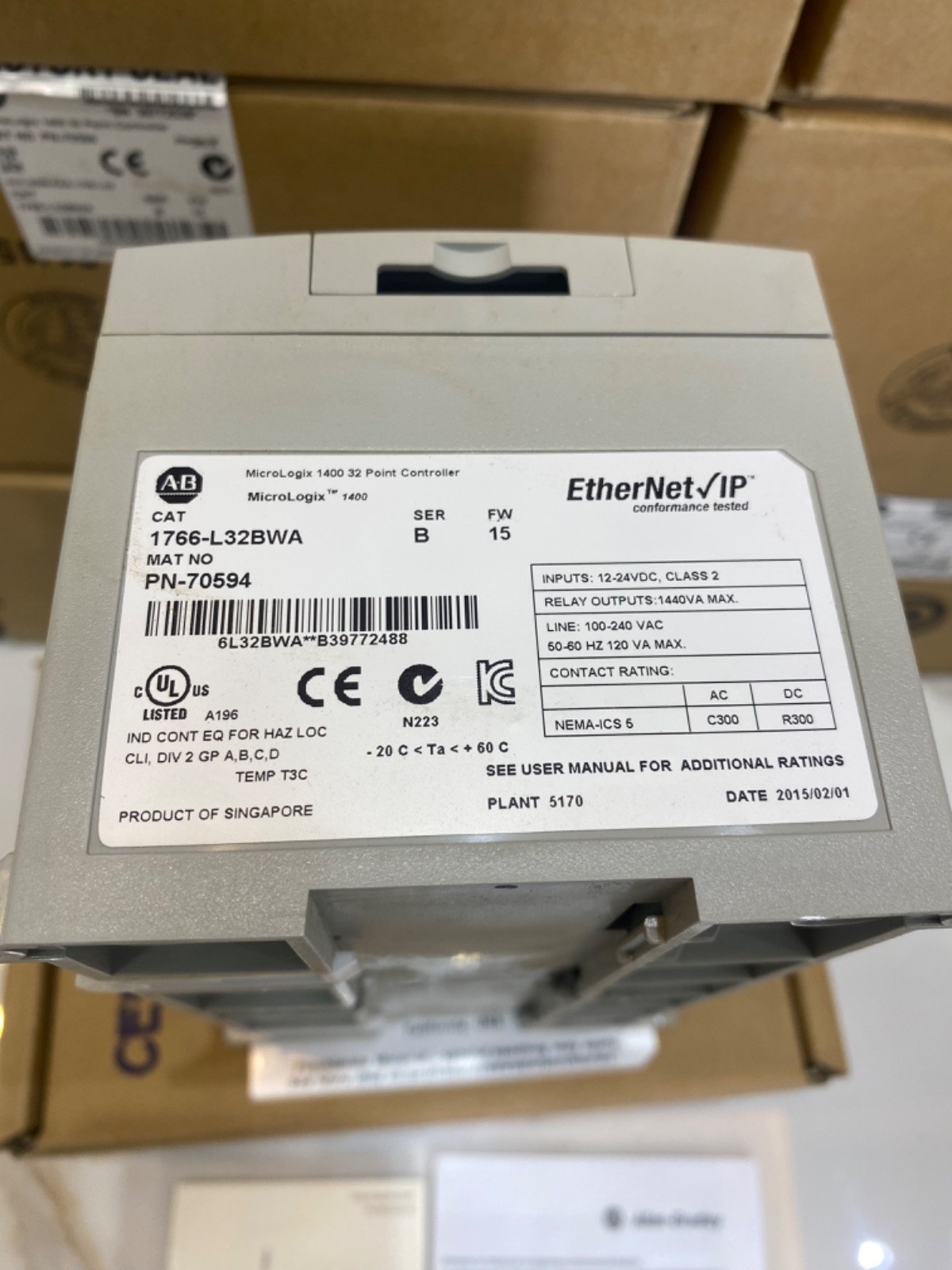 Allen Bradley 1766-L32BWA Ser.B MicroLogix 1400 PLC Processor