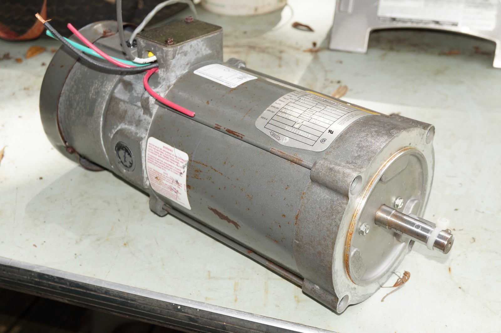 BALDOR DC Motor 3/4 HP, 180V, 1750 RPM, IEFC, PM3428P, 34-6751-394661, 5/8 Shaft