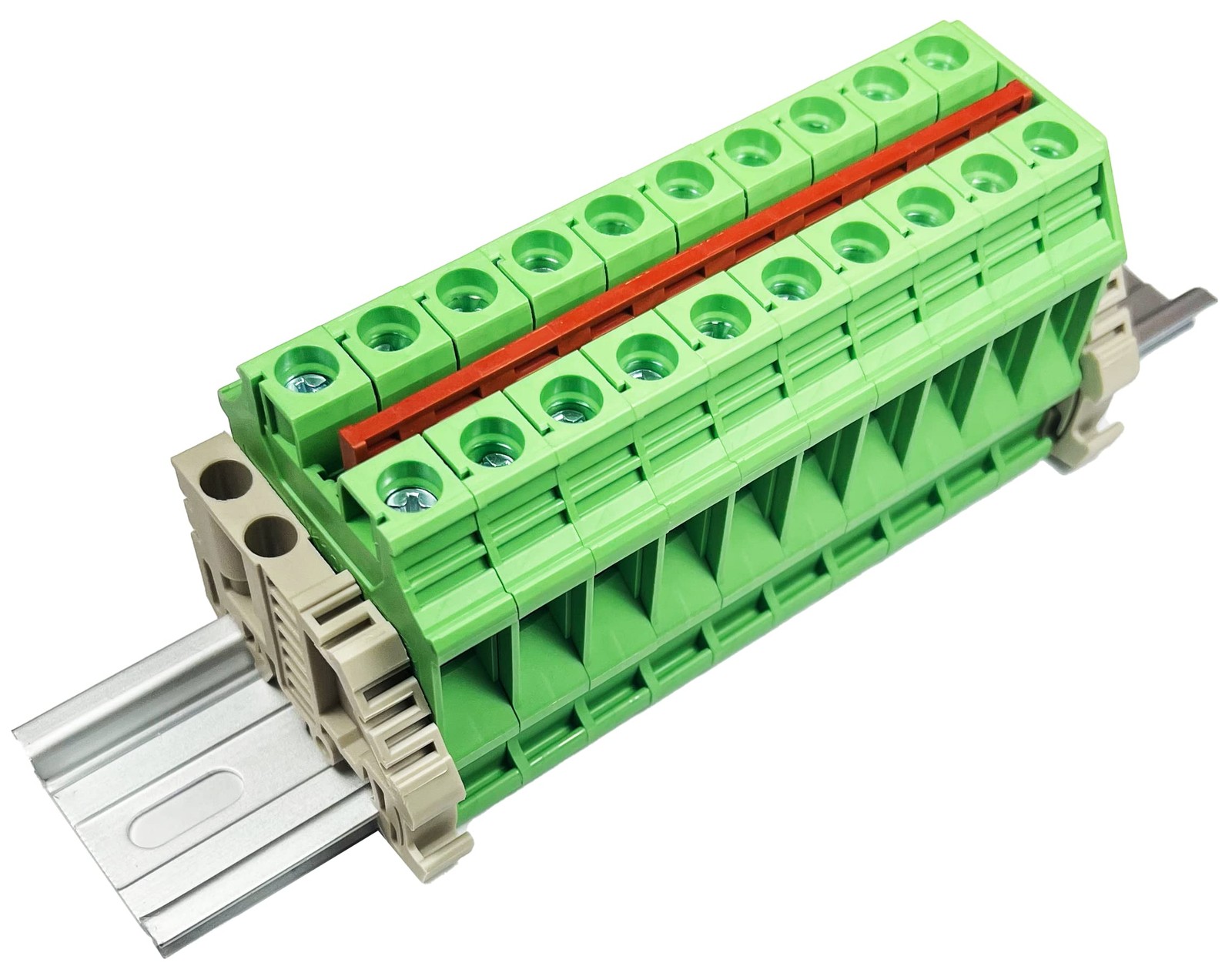 Dinkle Combiner DK10NGN 10 Gang with Jumper Inserted DIN Rail Terminal Blocks…