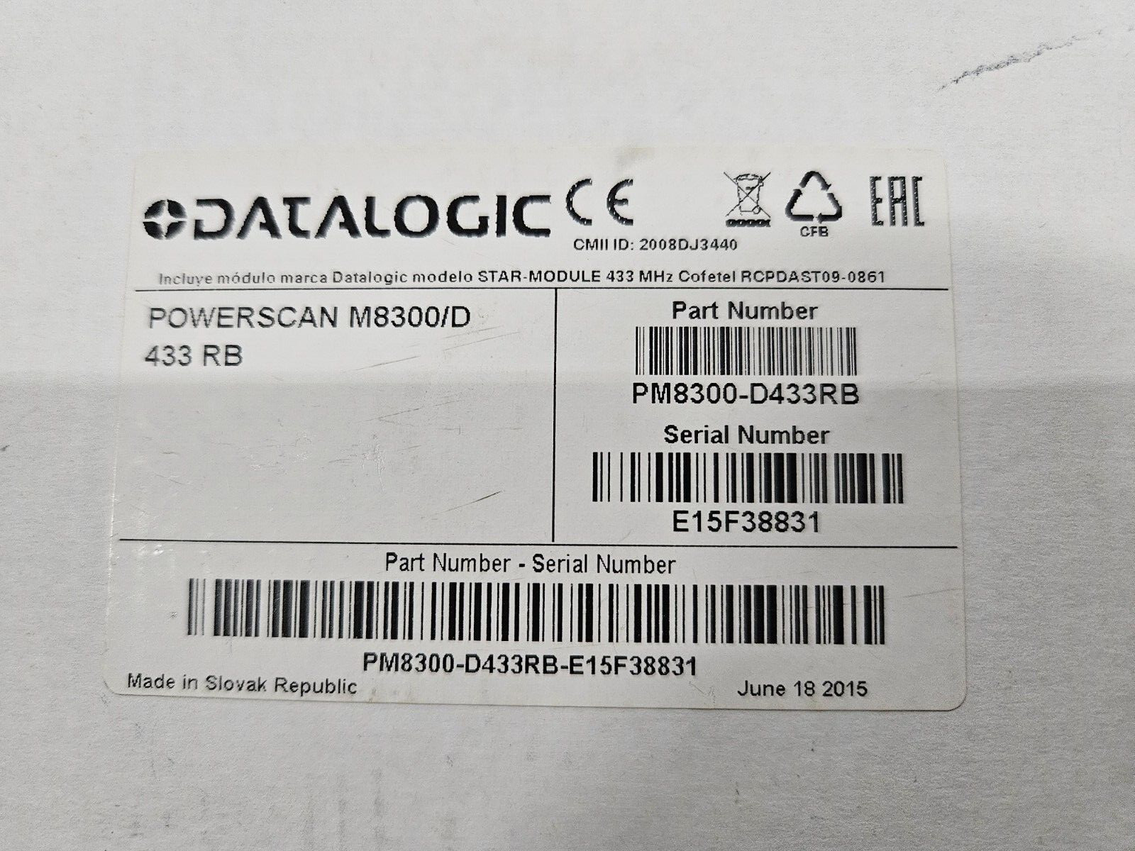 DATALOGIC POWERSCAN PM8300 with BC-8030 NEW