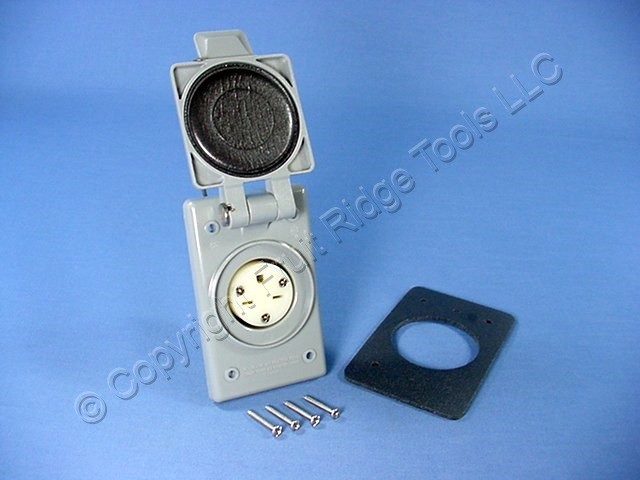 Leviton 15679-CWP Nema 6-15R Flanged Outlet Weather Resistant Cover 15A 250V