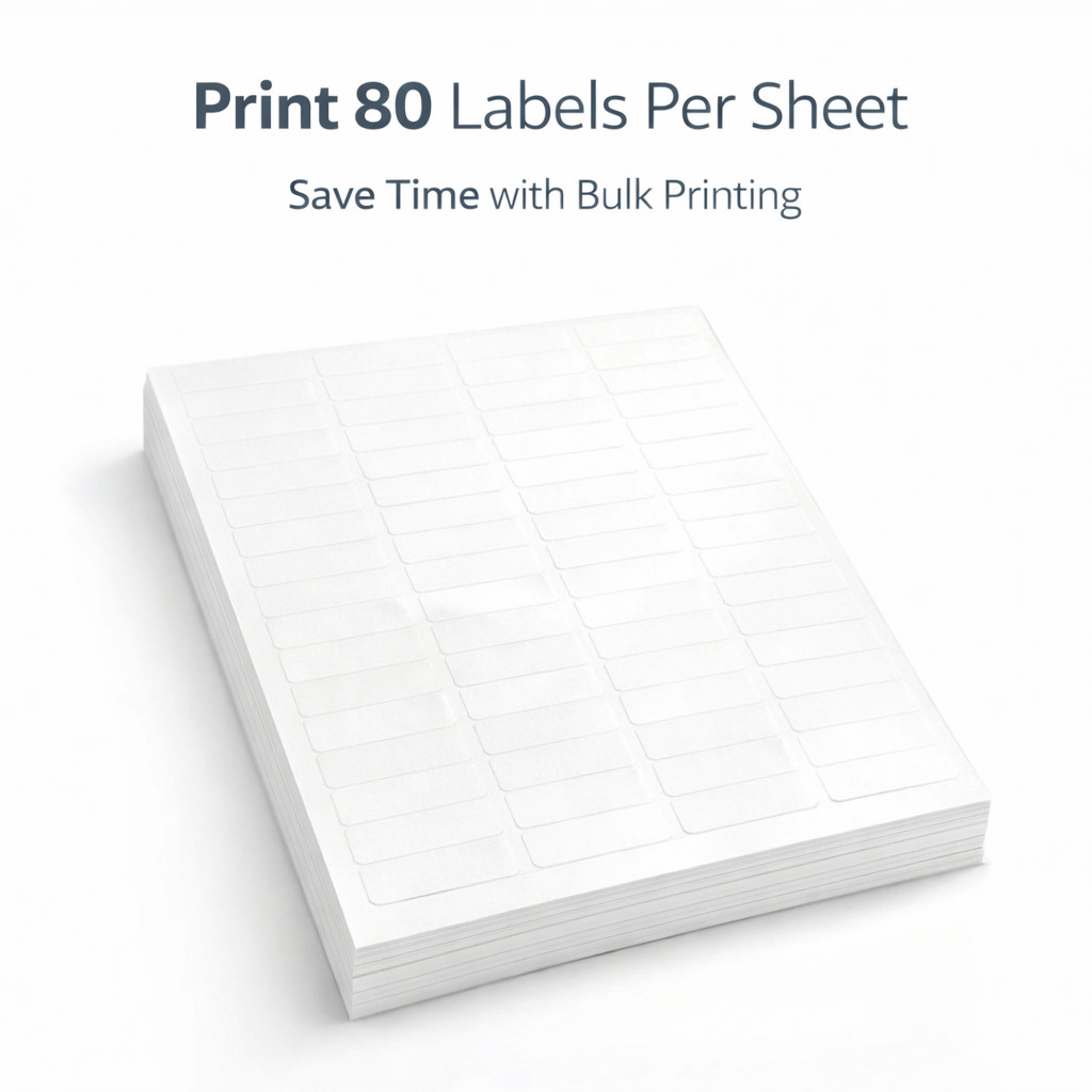 1/2″ x 1-3/4″ White Address Labels 80/Sheet Laser & Inkjet Compatible